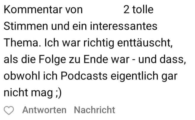 Hörer Feedback: Enttäuscht als es schon zu Ende war